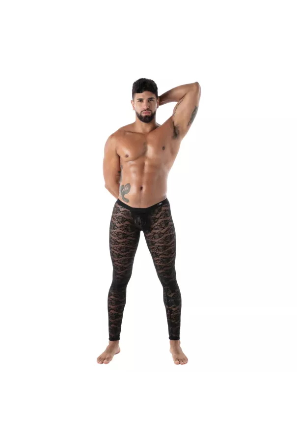 fluid lace open legging black
