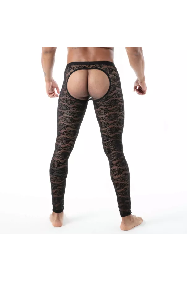 The fluid lace open legging black for men