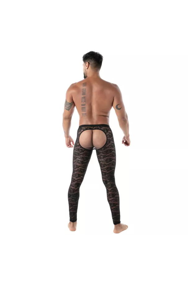 The new fluid lace open legging black from back