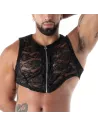 Men With a Fluid Lace Zipped Crop top