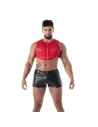 Fluid Lace Zipped Crop top Red