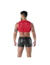 Fluid Lace Zipped Crop top Red