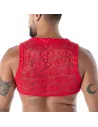 Fluid Lace Zipped Crop top Red