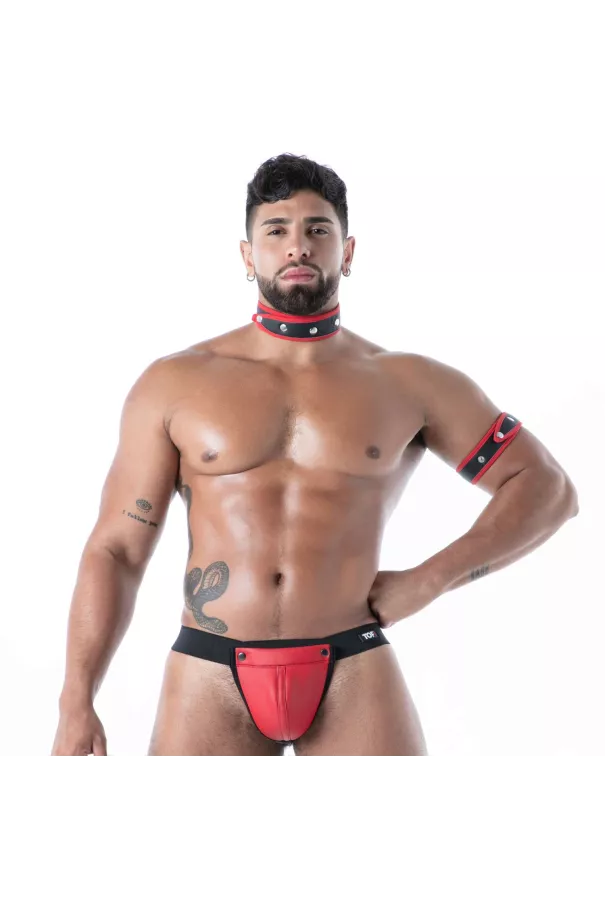 Neoprene Snap Thong Red
