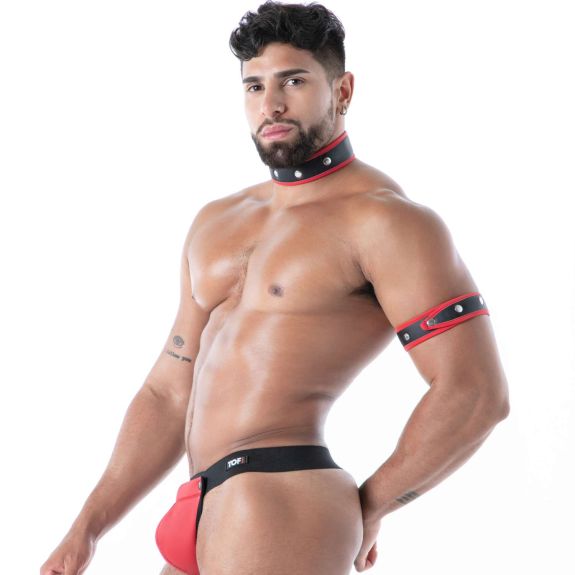 Neoprene Snap Thong Red