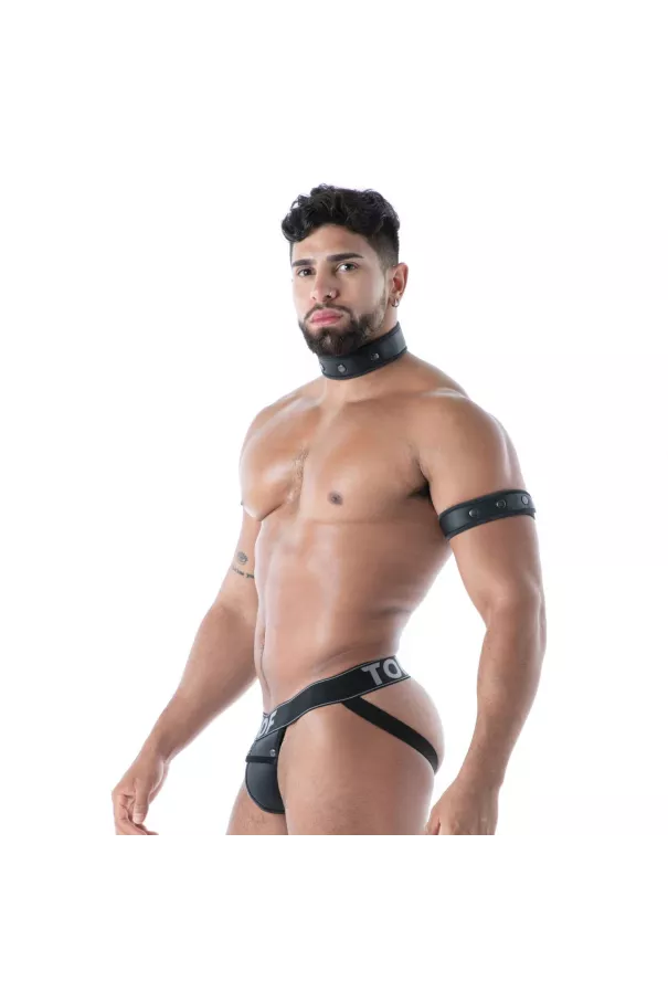 Black Neoprene Armband for Men | TOF Paris Fetish Accessory
