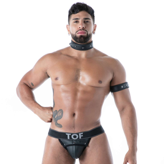 Black Neoprene Collar for Men | TOF Paris Fetish Accessory