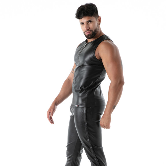 Kinky Zipped Tank Top Black