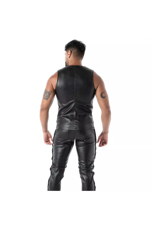 Black Sexy Men’s Tank Top – Metal Zip | TOF Paris