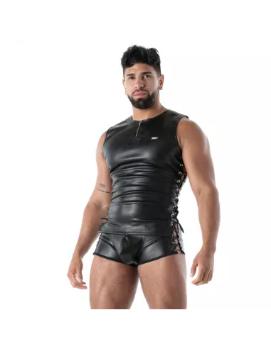 Kinky Black Lace-Up Tank Top – Sexy & Bondage | TOF Paris
