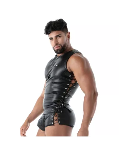 Kinky Black Lace-Up Tank Top – Sexy & Bondage | TOF Paris