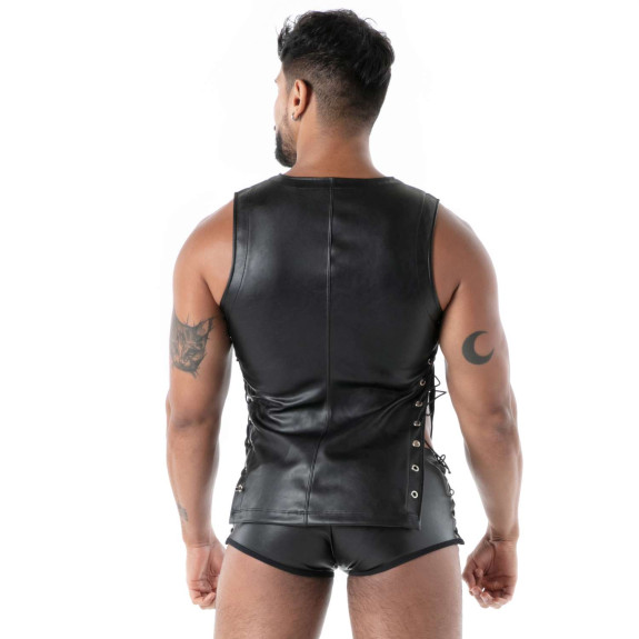 Kinky Black Lace-Up Tank Top – Sexy & Bondage | TOF Paris