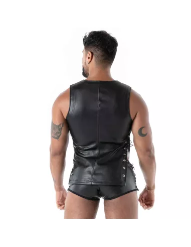 Kinky Black Lace-Up Tank Top – Sexy & Bondage | TOF Paris