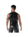 Black Second Skin Zip Latex Tank Top