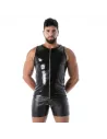 Black Second Skin Zip Latex Tank Top