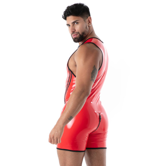 Latex Full Zip Body from back
