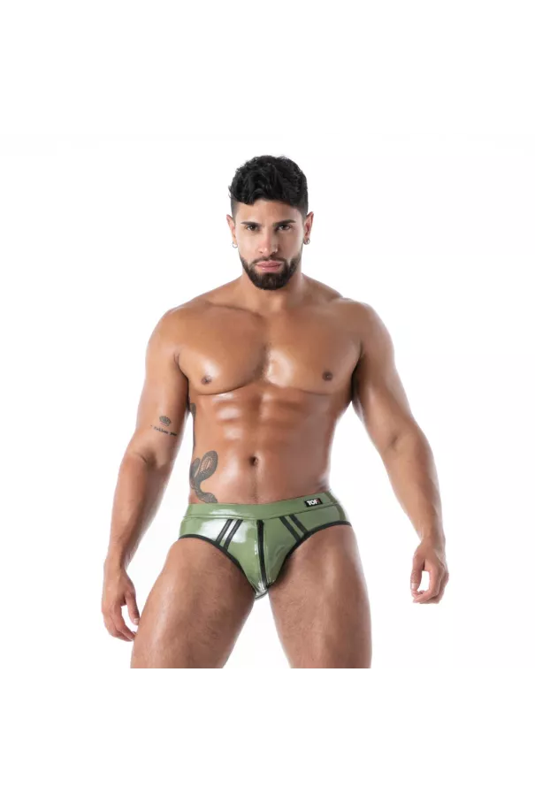 Bottomless Briefs Latex Second Skin Khaki