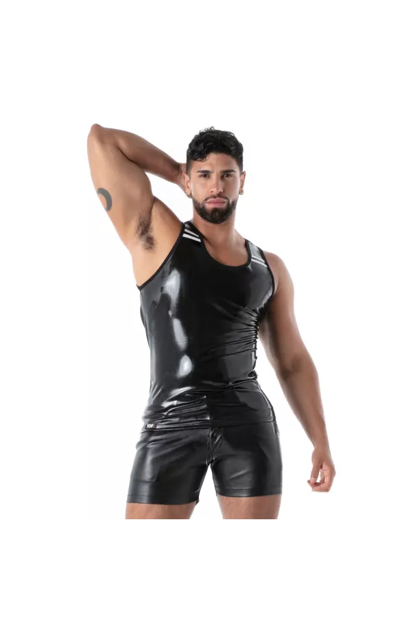 Tank Top Latex Second Skin Black for men