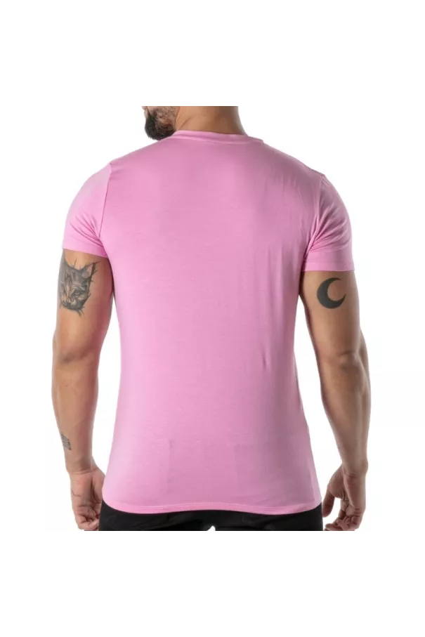 Pink V-Neck T-Shirt - Men's Casual & Fashion T-Shirts | TOF Paris