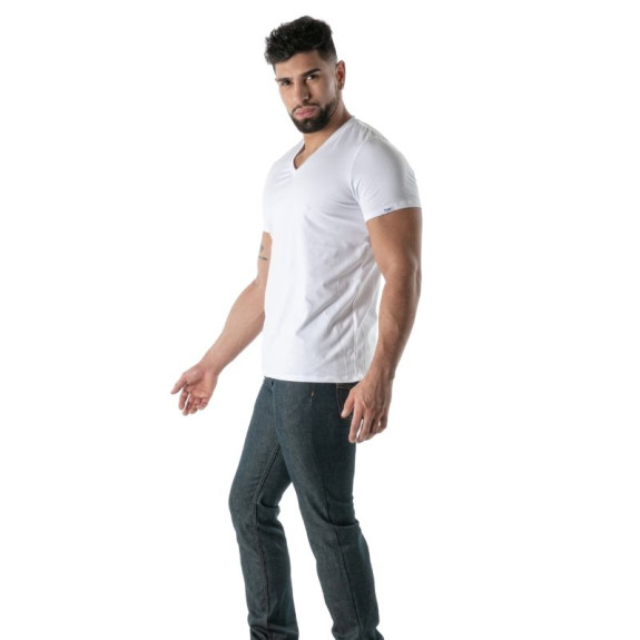 Colorful V T-shirt White