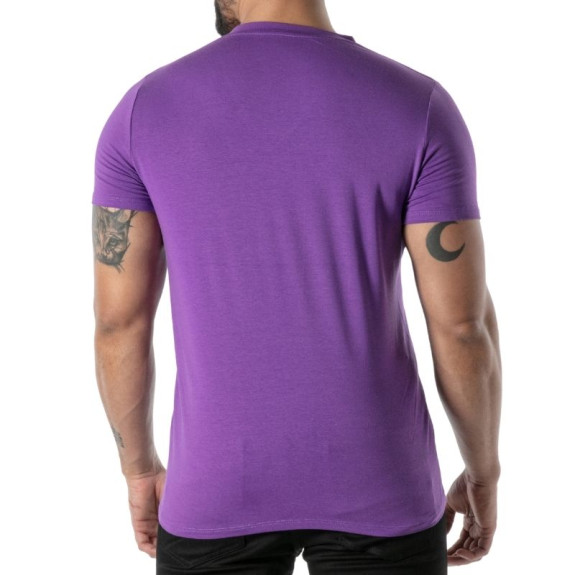 Purple V-Neck T-Shirt - Men's Casual Style & French Craftsmanship | TOF Paris