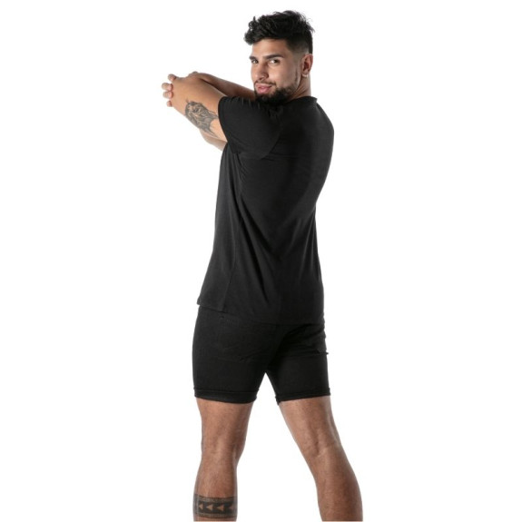 Colorful V-Neck T-Shirt in Black - Men's Casual & Streetwear | TOF Paris