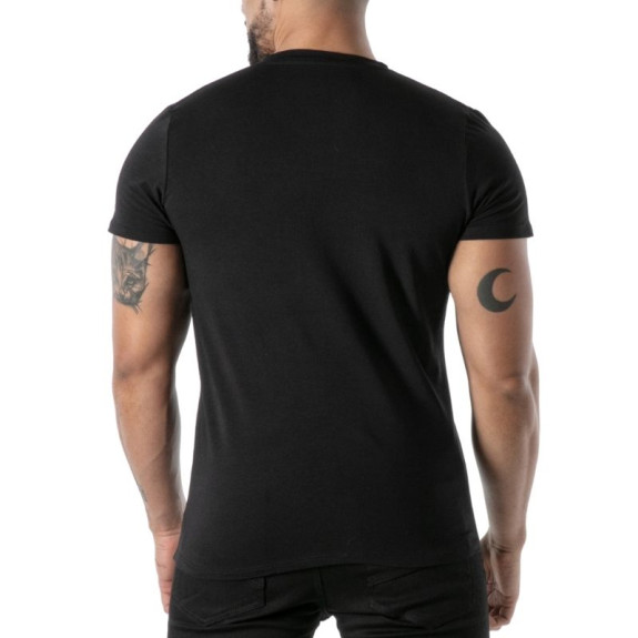 Colorful V-Neck T-Shirt in Black - Men's Casual & Streetwear | TOF Paris