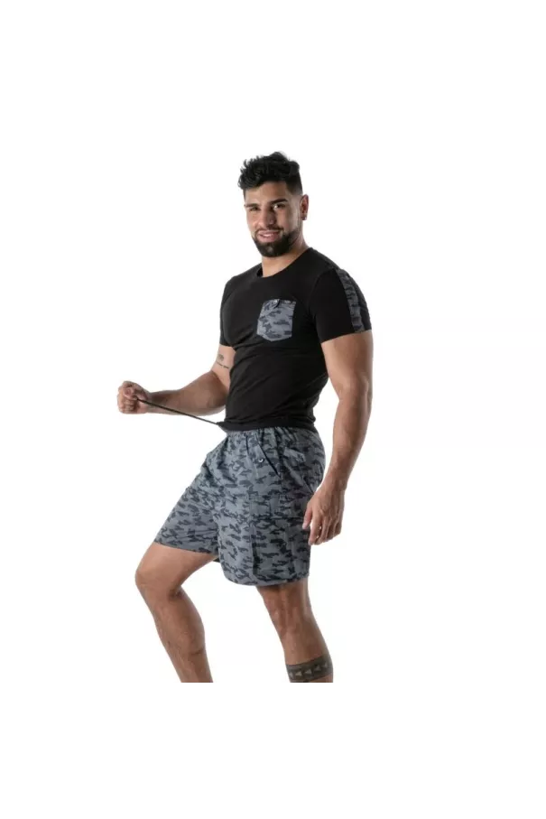 Black Camo T-Shirt - Men's Casual Fashion & Streetwear | TOF Paris