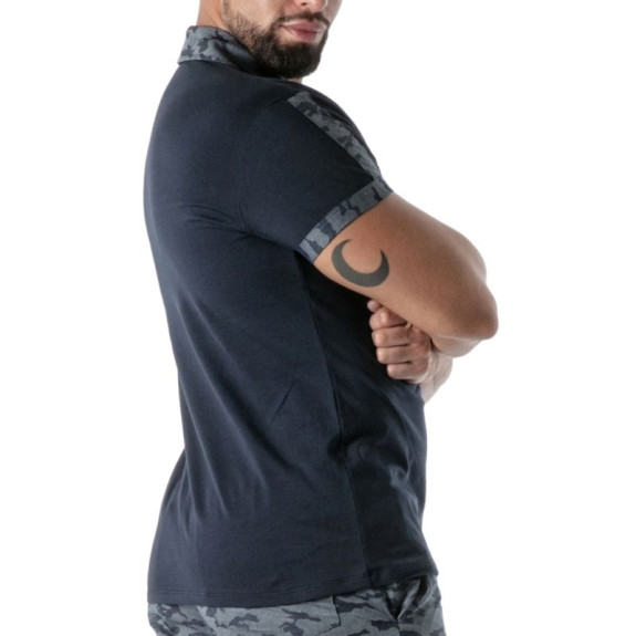 Blue Marine Camo Polo - Men’s Casual Polo Shirt | TOF Paris