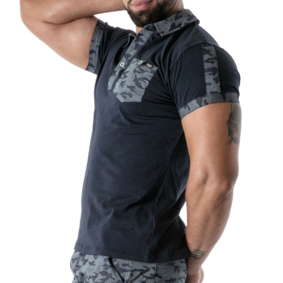 Camo Polo Navy