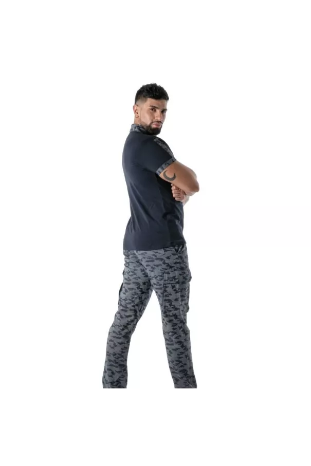 Blue Marine Camo Polo - Men’s Casual Polo Shirt | TOF Paris