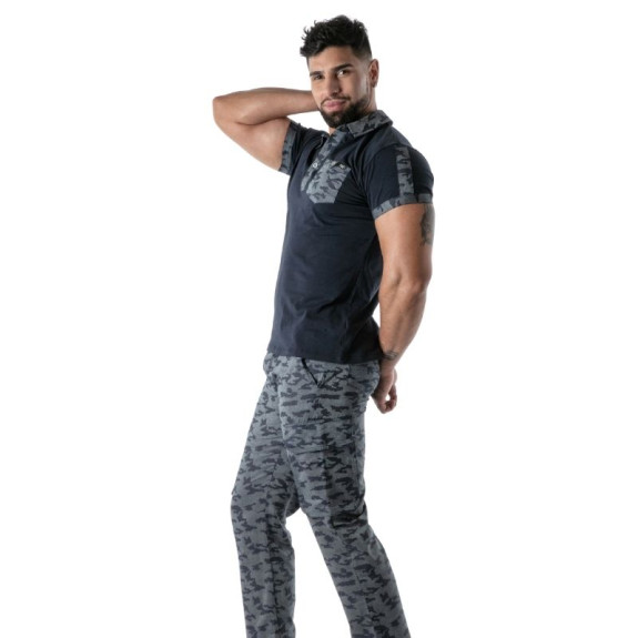 Blue Marine Camo Polo - Men’s Casual Polo Shirt | TOF Paris