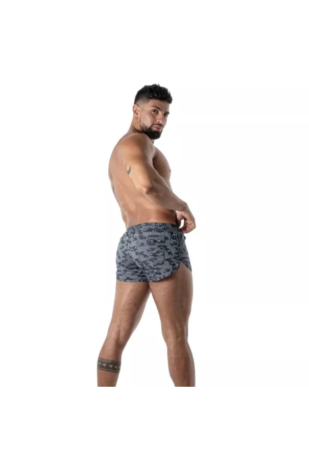 Short Retro with Blue Camo Pockets - Men's Casual Shorts | TOF Paris