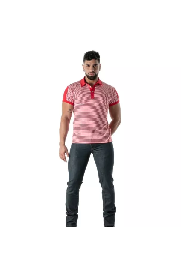 Red Striped Polo - Men's Casual Polo Shirt | TOF Paris