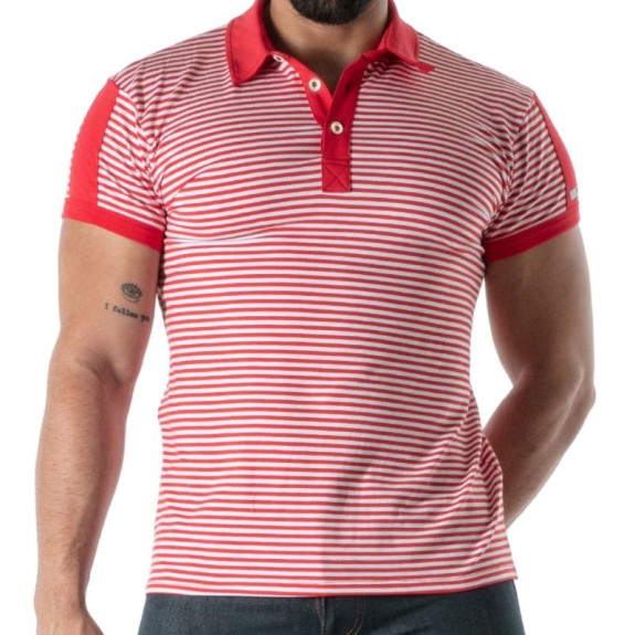 Red Striped Polo - Men's Casual Polo Shirt | TOF Paris