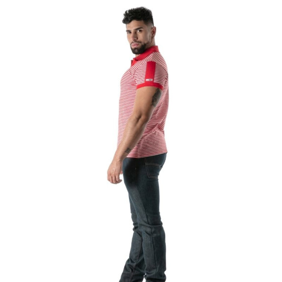Red Striped Polo - Men's Casual Polo Shirt | TOF Paris