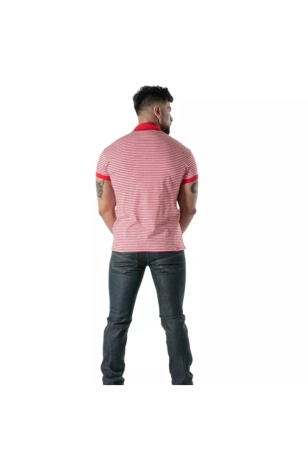Red Striped Polo - Men's Casual Polo Shirt | TOF Paris