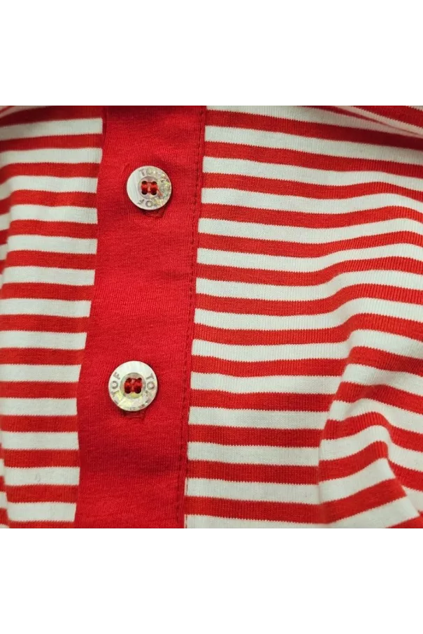 Red Striped Polo - Men's Casual Polo Shirt | TOF Paris