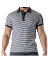 Black striped polo