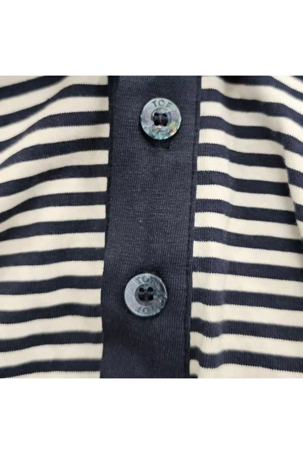 Black striped polo - Men's casual luxury polo shirt | TOF Paris