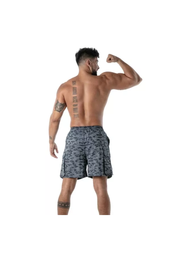 Long Short Cargo Camo - Men's Streetwear Shorts | TOF Paris