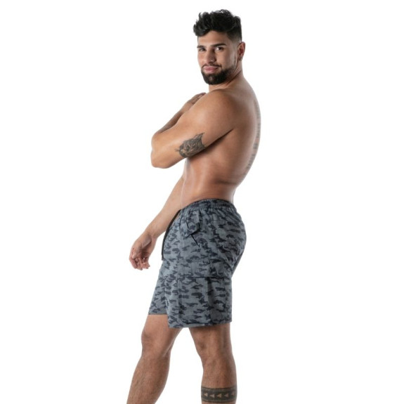 Long Short Cargo Camo - Men's Streetwear Shorts | TOF Paris