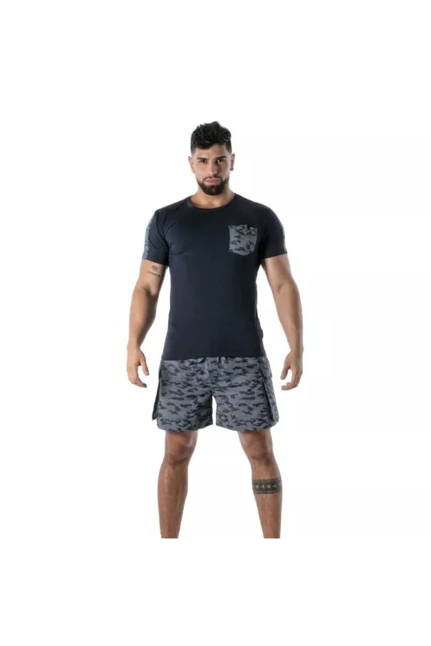Long Short Cargo Camo - Men's Streetwear Shorts | TOF Paris