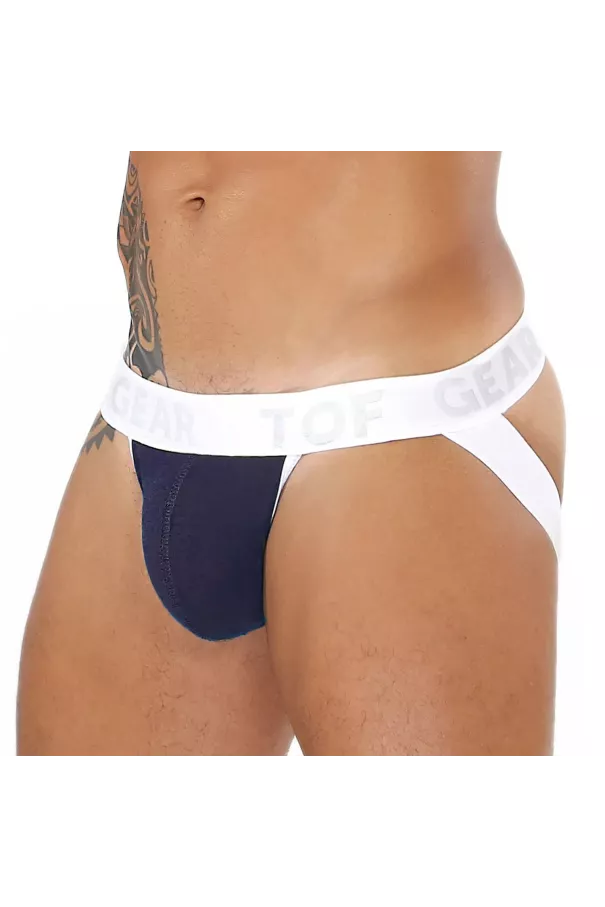 Alpha Jockstrap Navy/Blanc