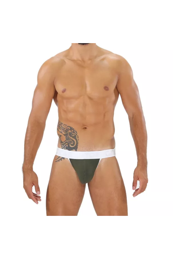 Alpha Jockstrap Khaki/White