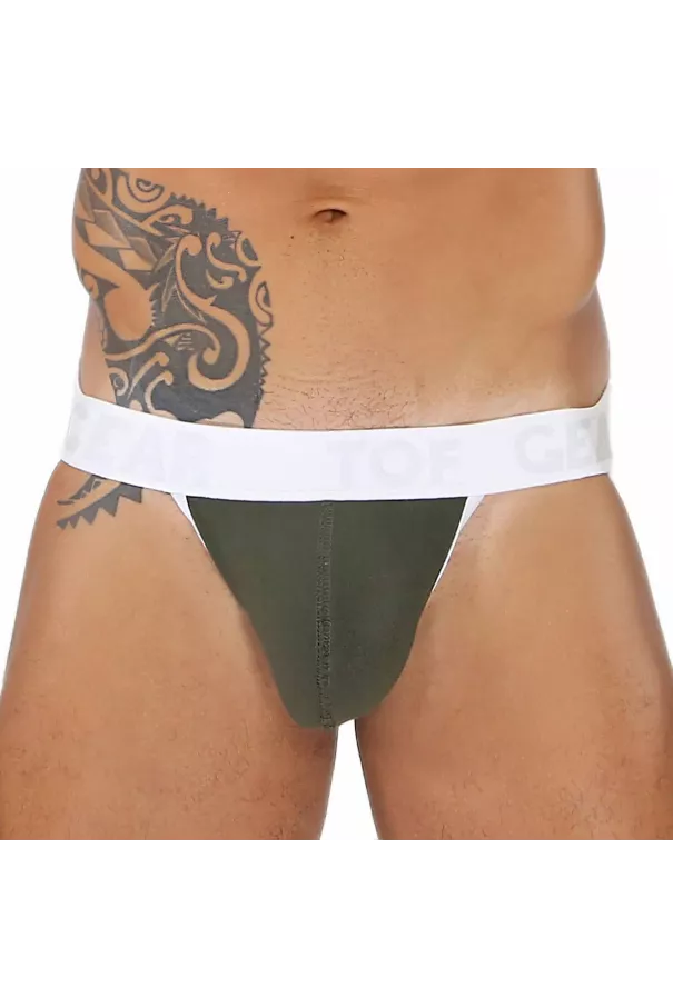 Alpha Jockstrap Khaki/White