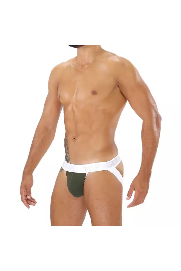 Alpha Jockstrap Khaki/White