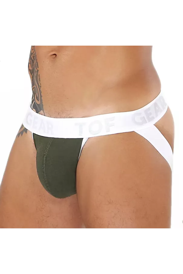 Alpha Jockstrap Khaki/White