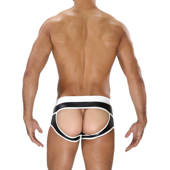 FETISH BOTTOMLESS BOXERS BLACK/WHITE