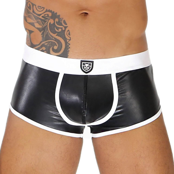 FETISH BOTTOMLESS BOXERS BLACK/WHITE